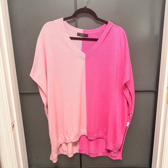 NOC Other - NOC Color Block Pink Knit Oversized Top Resort Swim Cover Up Coquette Y2K Size L